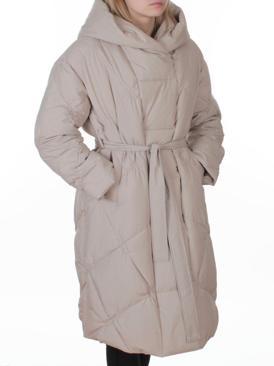 8870 LT. BEIGE Пальто зимнее женское (200 гр. холлофайбер)