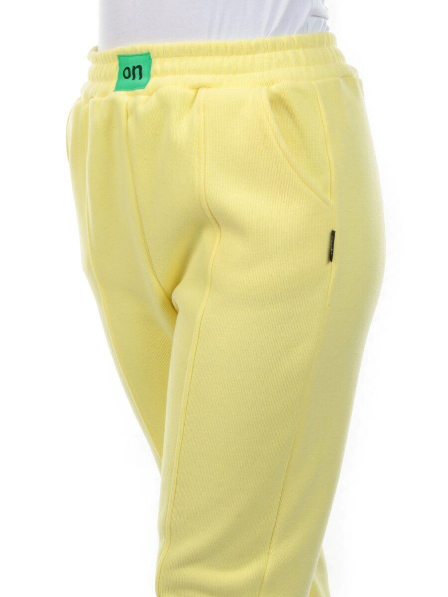 07 YELLOW Брюки спортивные женские на флисе (100% хлопок) 7986