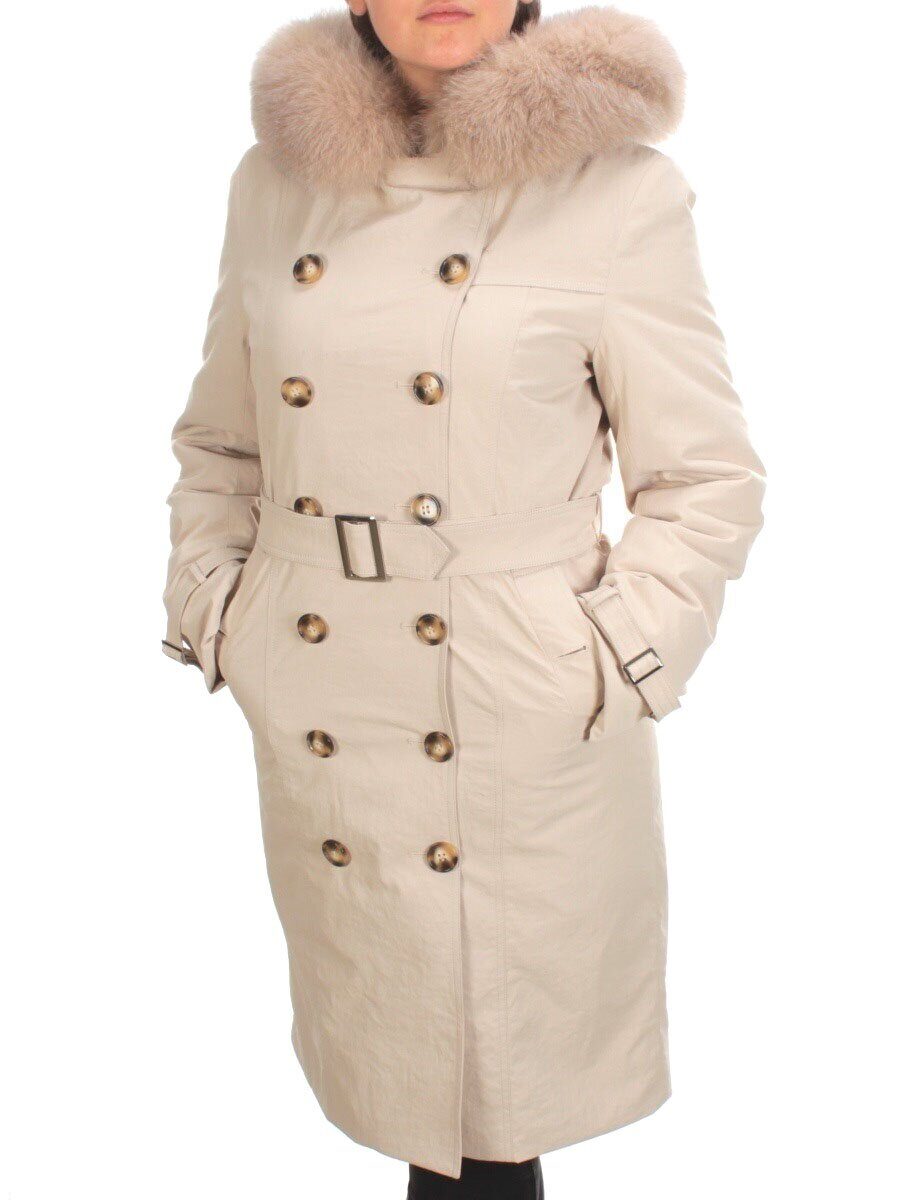 21002 BEIGE Пальто зимнее женское MAILILUO (150 гр. холлофайбера)