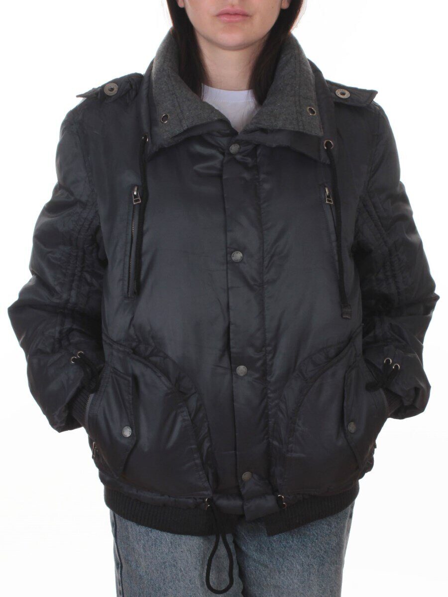 A003 DK. GREY Куртка демисезонная женская (120 гр. холлофайбер)