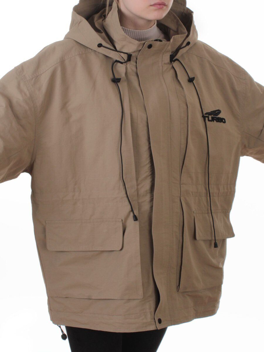 3096 DK. BEIGE Куртка демисезонная женская (100 гр. холлофайбер)