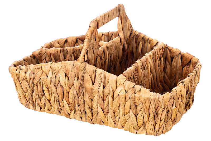 БЫЛО 1942 руб! Корзина плетеная 30,5*19,5*17,5 см с ручкой, с 4-мя секциями, водный гиацинт