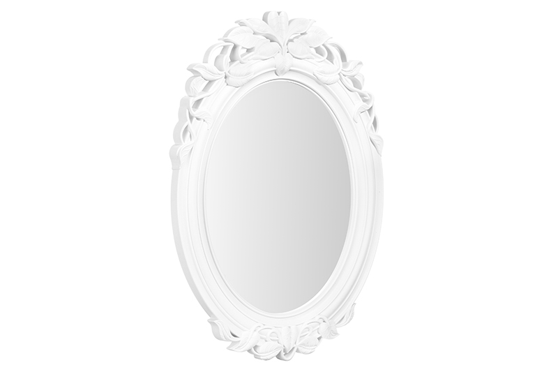 БЫЛО 1742 руб! Зеркало настенное декоративное 67,5*47,5*3,5 см, белая рама, пластик