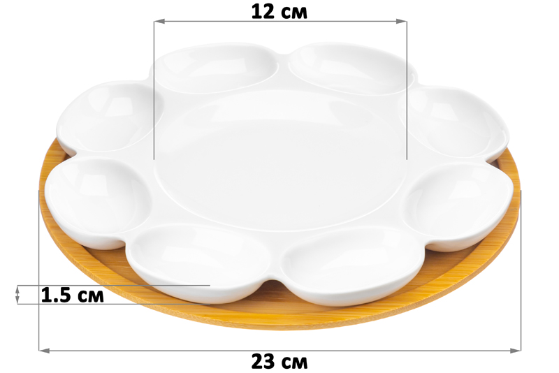 БЫЛО 1017 руб! Тарелка д/фарш. яиц 23*23*1,5 см