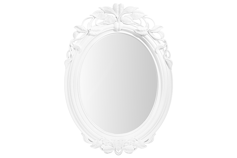 БЫЛО 1742 руб! Зеркало настенное декоративное 67,5*47,5*3,5 см, белая рама, пластик