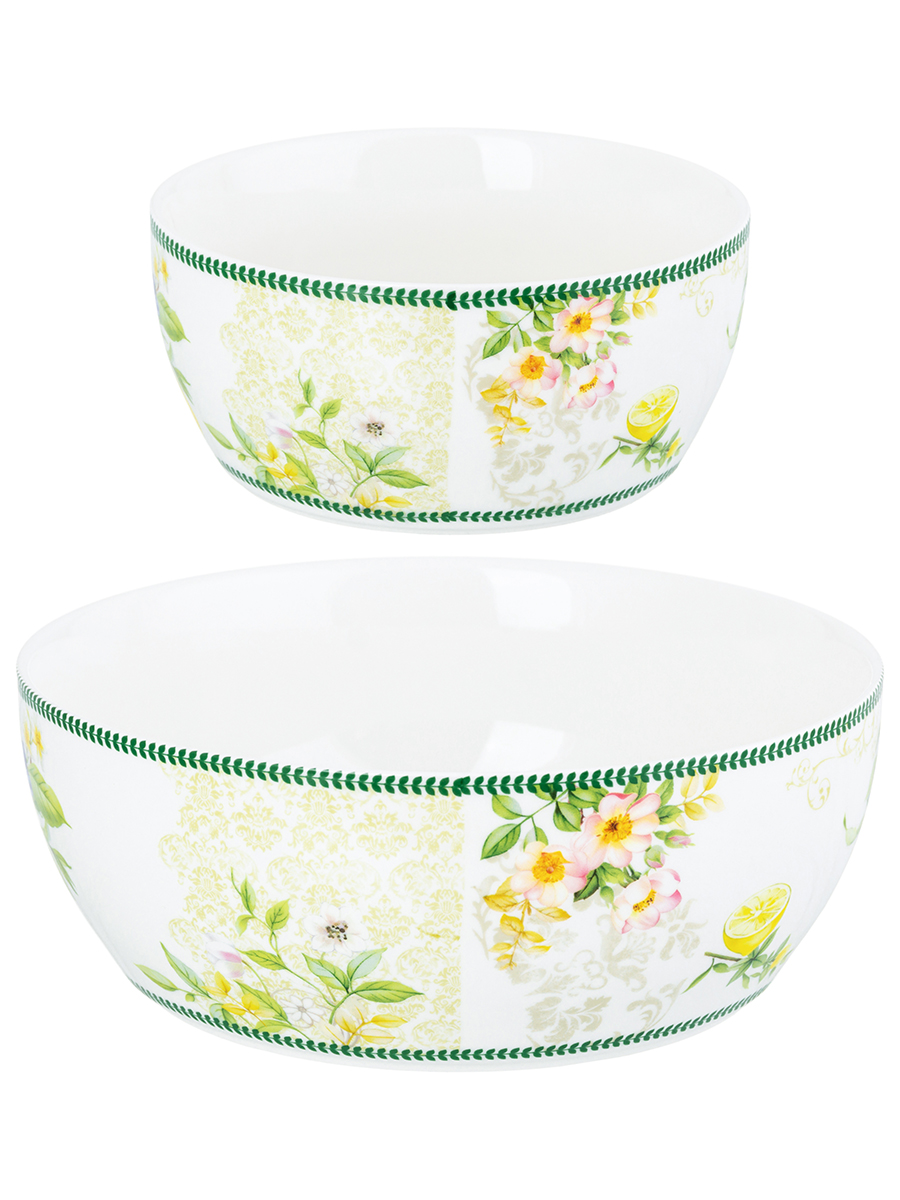 БЫЛО 1338 руб! Набор 2 салатников 600 мл 14*14*6 см + 1,6 л 20*20*7,5 см