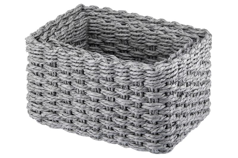 БЫЛО 910 руб! Набор 3 плетеных корзин 1 корзинка 22*16*13см, 1 корзинка 20*14*12см, 1 корзинка 18*12*10см, серый