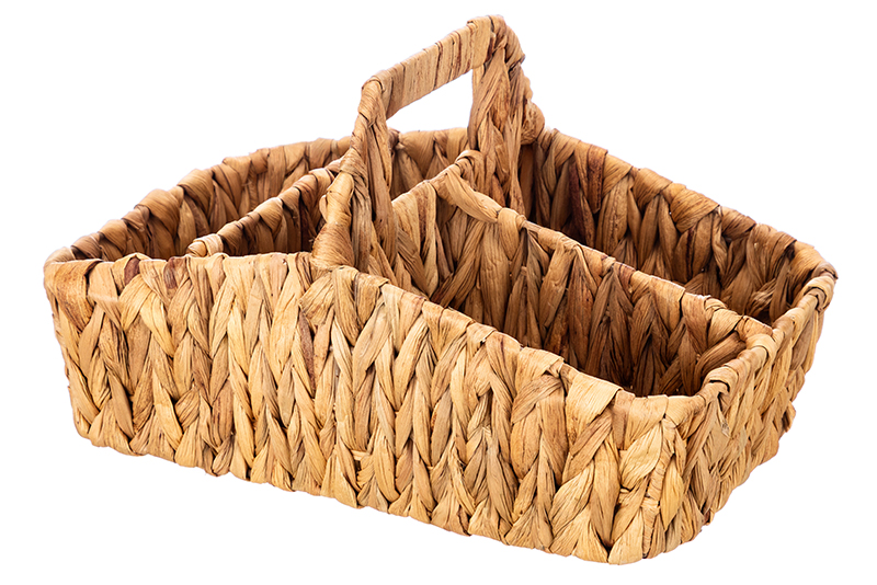 БЫЛО 1942 руб! Корзина плетеная 30,5*19,5*17,5 см с ручкой, с 4-мя секциями, водный гиацинт