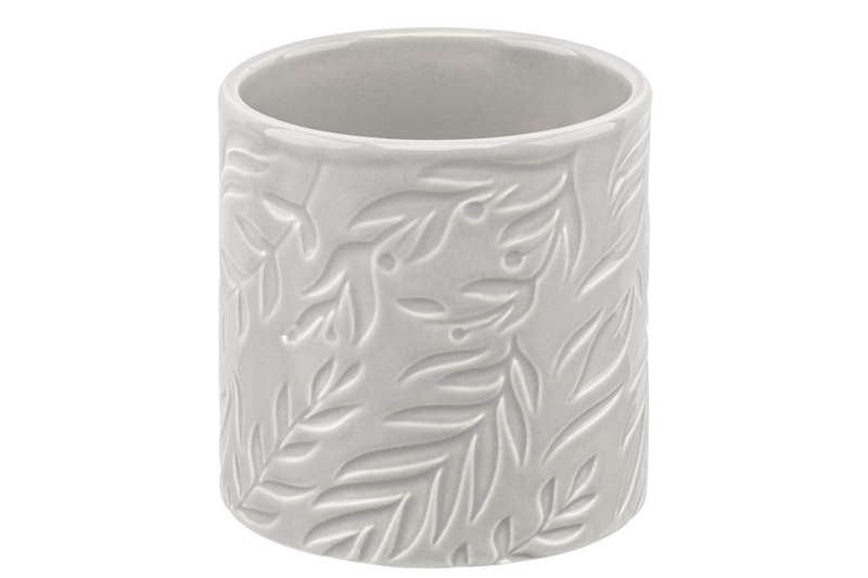 БЫЛО 482 руб! Банка д/хранения 430 мл 10*10*11 см с бамбук. крышк. с сил. упл., светло-серая