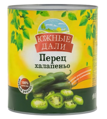 Перец зеленый резаный Халапеньо ломтики 4-8 мм ж/б 3100 граммЮжные дали
