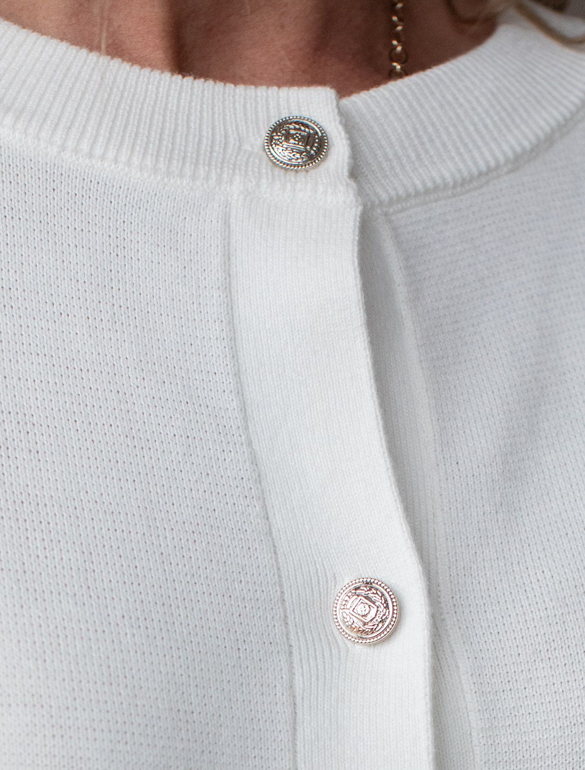 Кардиган c коротким рукавом вязаный из хлопка с акрилом