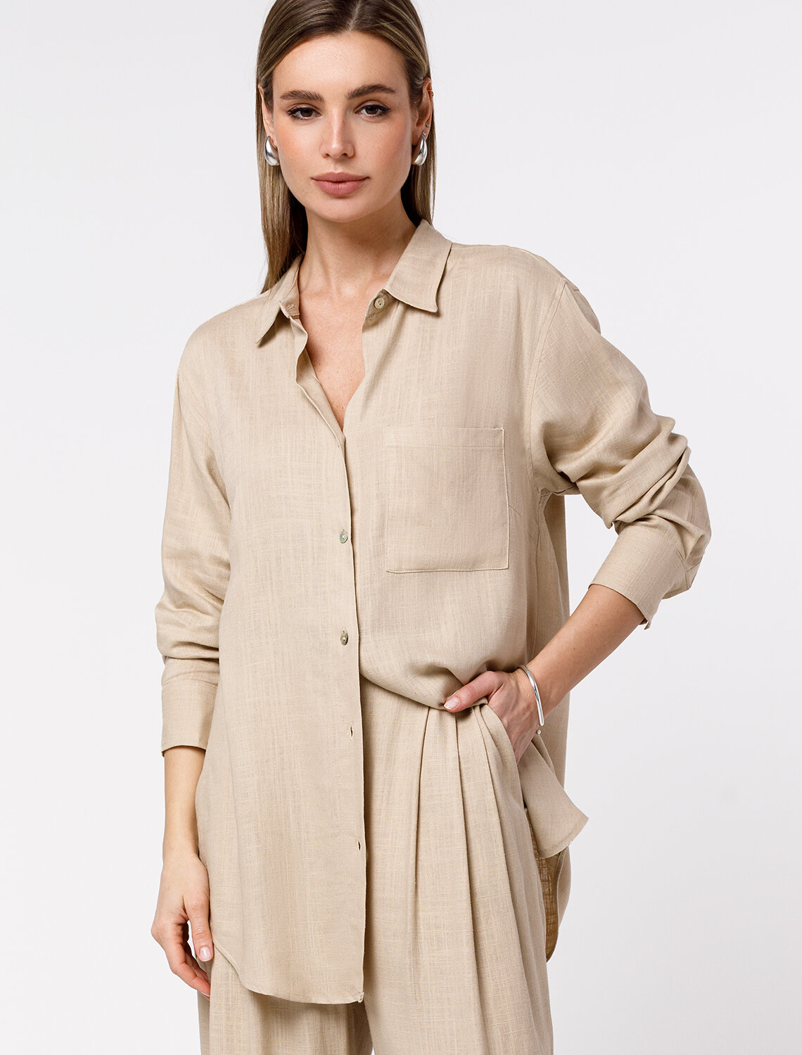 ст. цена2890руб.! VILATTE Блузка D29.244бежевый