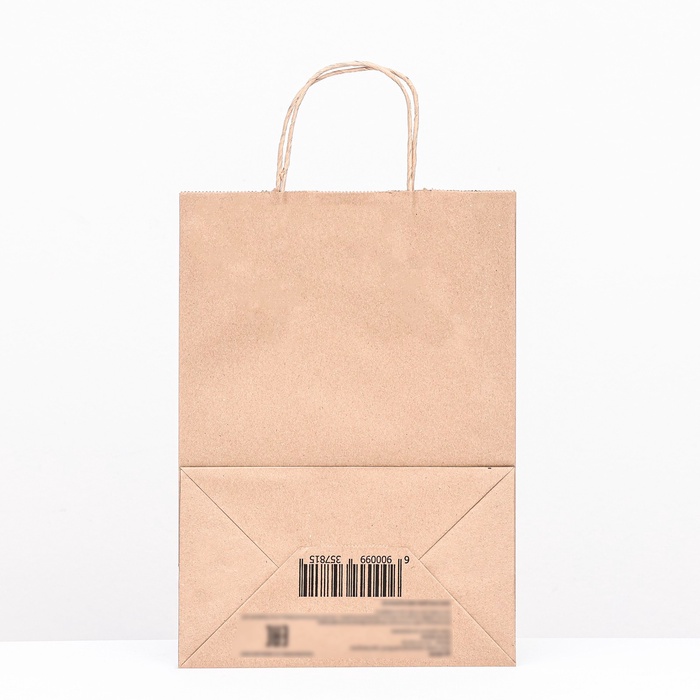 Пакет бумажный крафт 90 г/м², круглая ручка 24×14×33.5 см