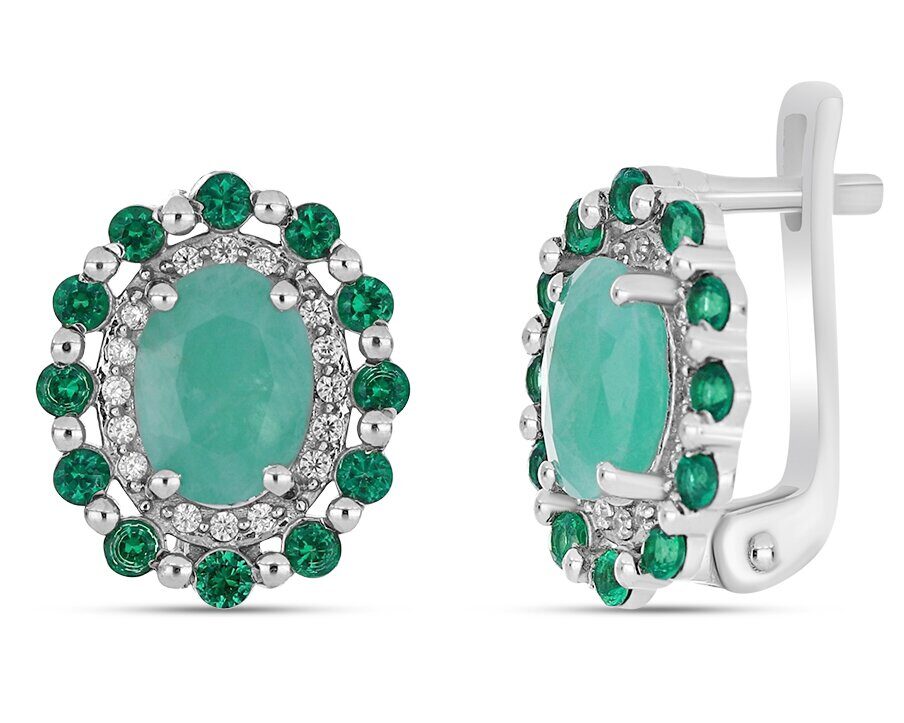 Серьги, изумруд берилл , наноизумруд, Снежана