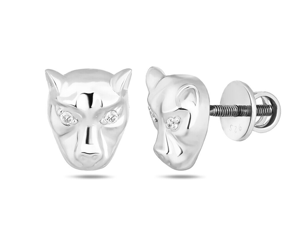 Серьги, куб.циркон., Лев3