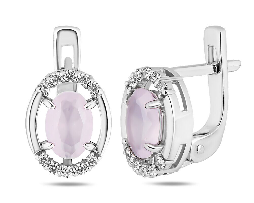 Серьги, розовый кварц, Ю-СГ200М50