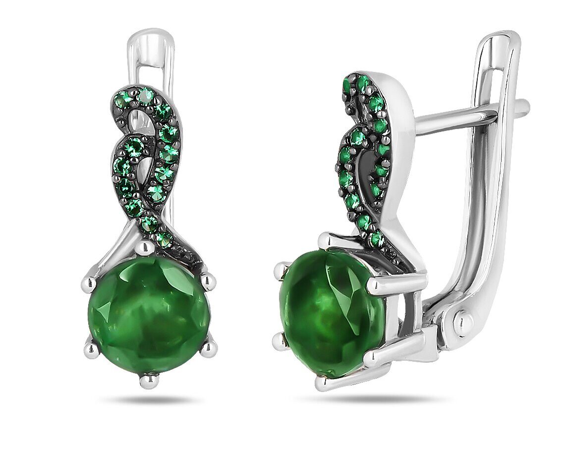 Серьги, изумруд берилл , наноизумруд, SL-RIC110