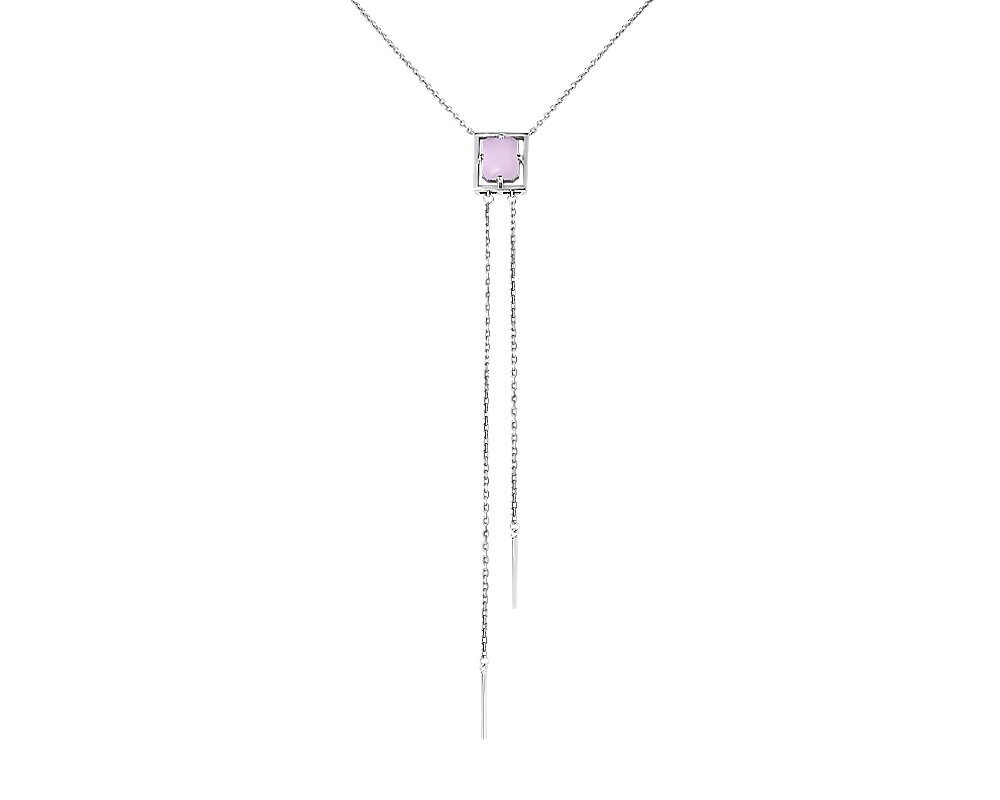 Колье, розовый кварц, Ю-Галстук ИРИНА