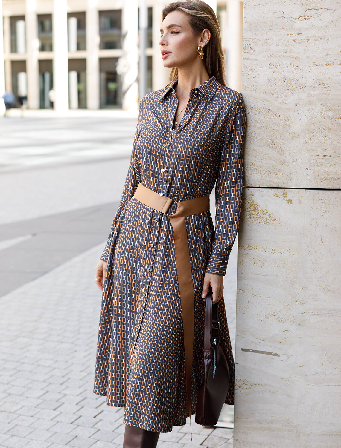 ст. цена3290руб.! VILATTE Платье D22.259серый-коричневый