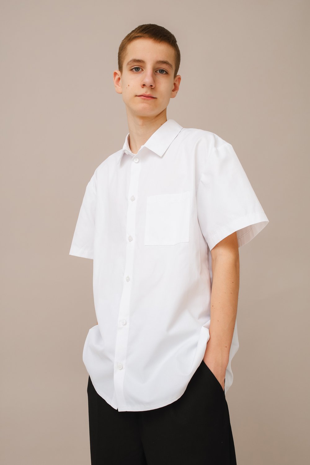 Рубашка с коротким рукавом Классик белая