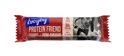 EVERYDAY PROTEIN FRIEND Батончик высокобелковый глазирован. с вишней и ароматом рома п/п 40г