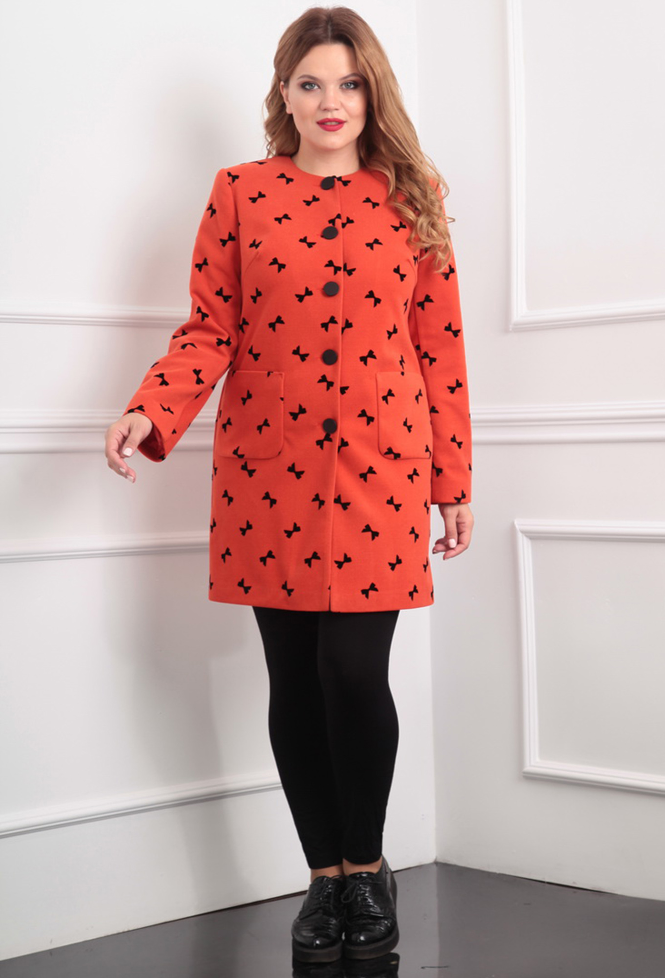 ст. цена2099руб.! Пальто Lady Line 394 красный