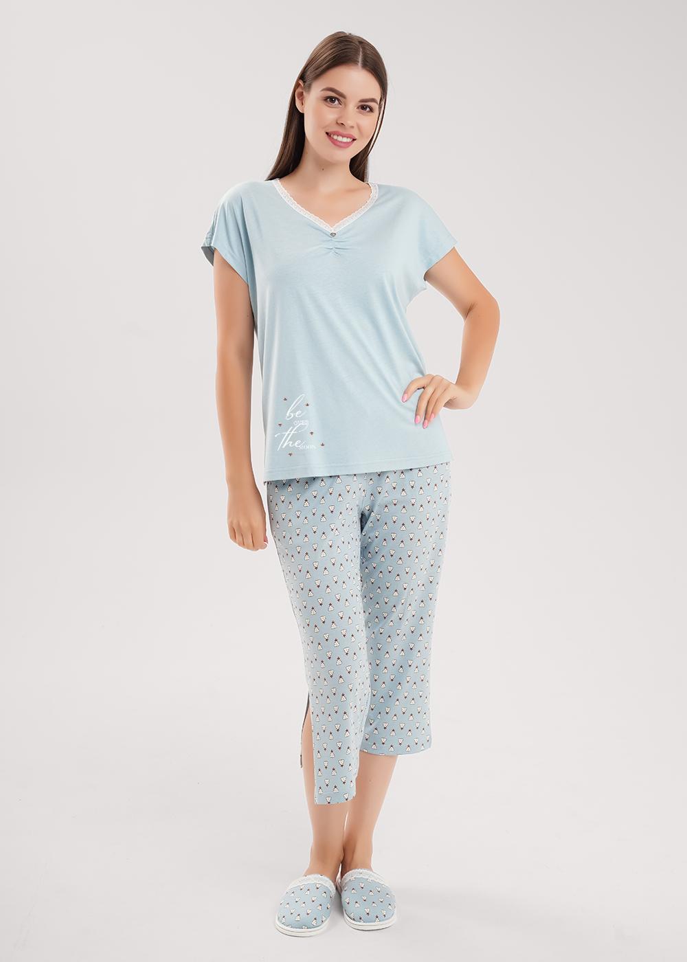 CLE LP15-1209/2 Пижама женская LP15-1209/2 св.голубой/молочный