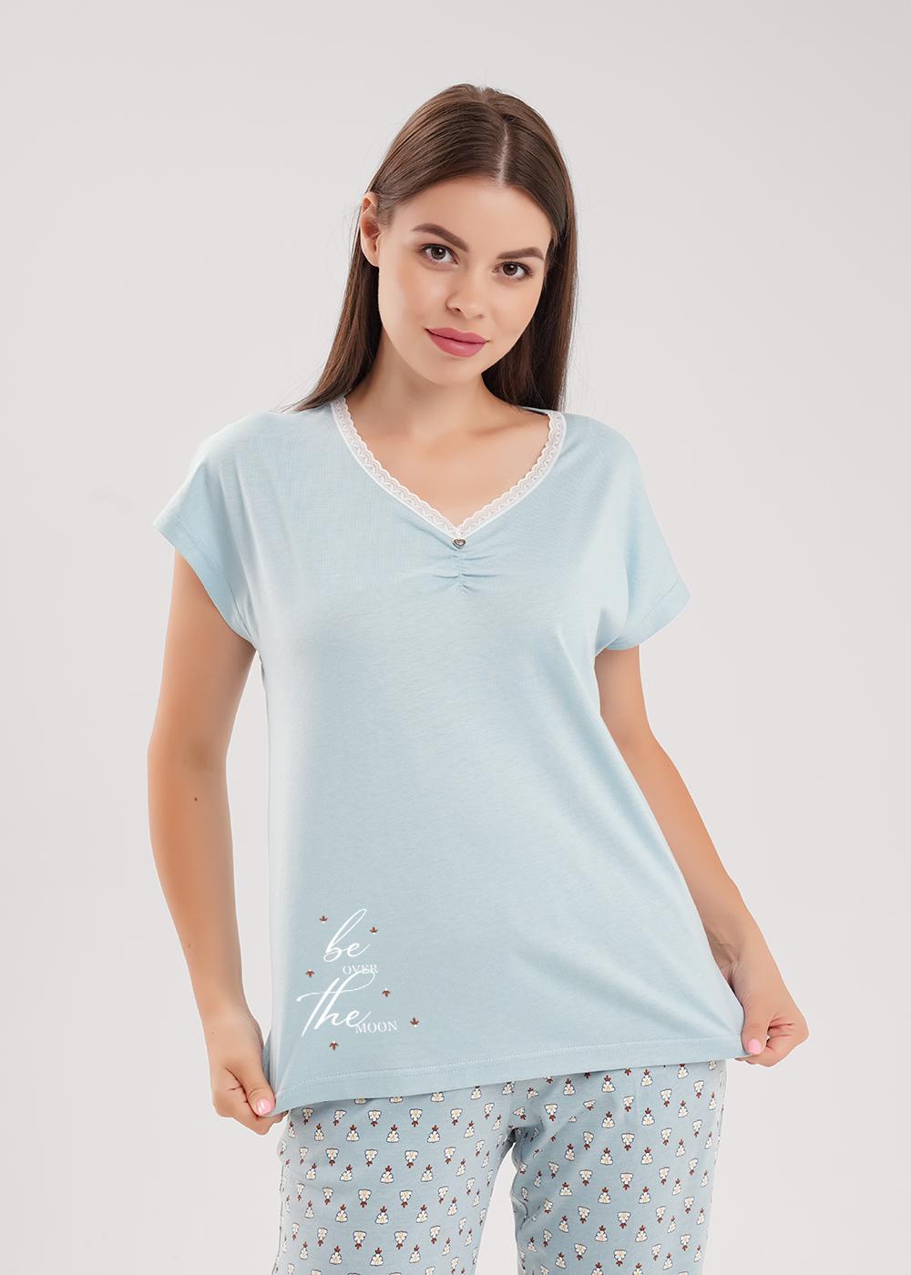 CLE LP15-1209/2 Пижама женская LP15-1209/2 св.голубой/молочный