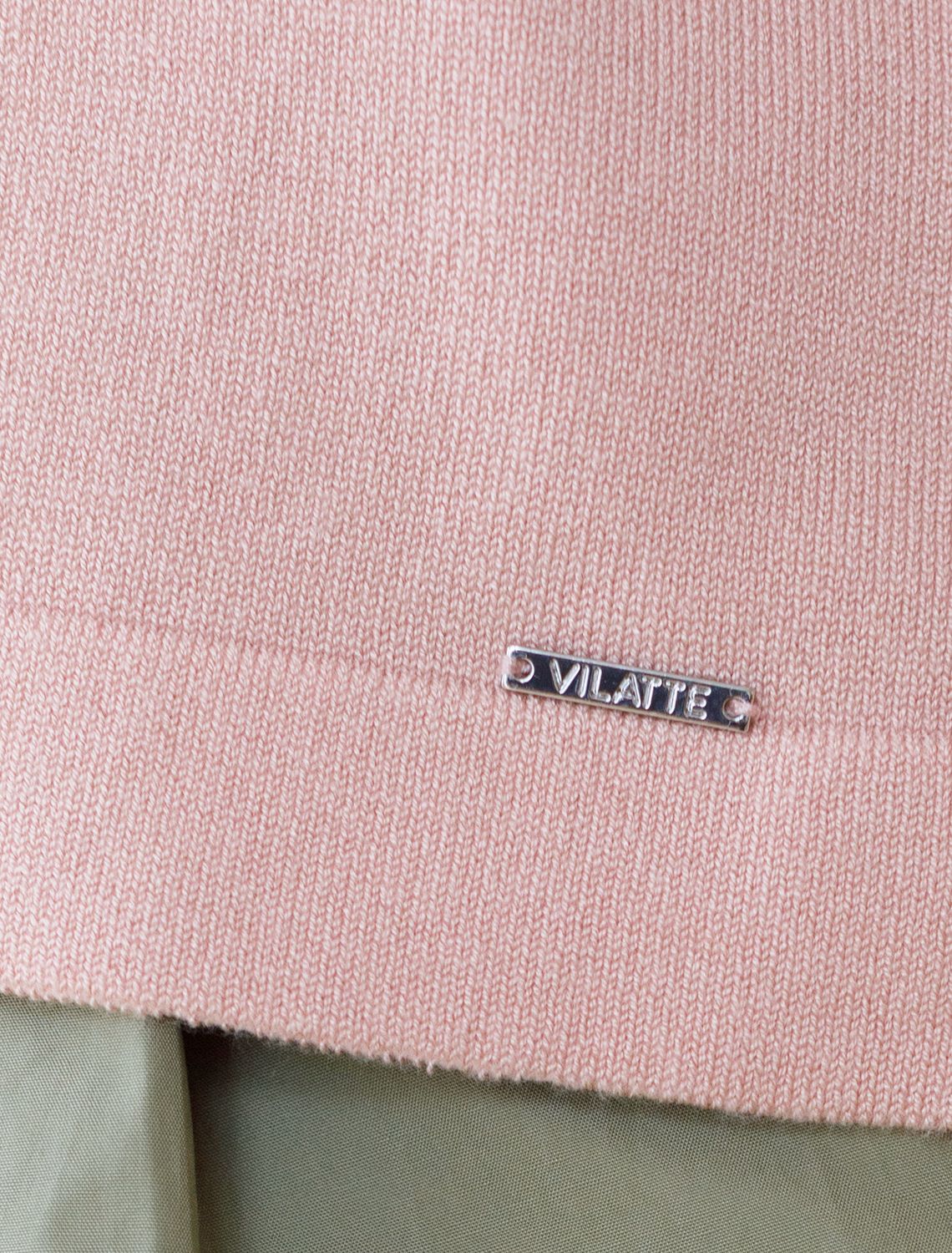 Свободный джемпер с рукавом 3/4 тонкой вязки из вискозы D39.403 светло-розовый