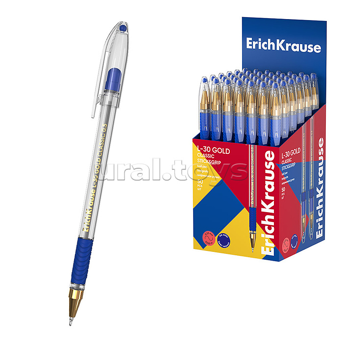 Ручка шариковая L-30 Gold Stick&Grip Classic, 0.5, Super Glide Technology, цвет чернил синий (в коробке по 50 шт.)