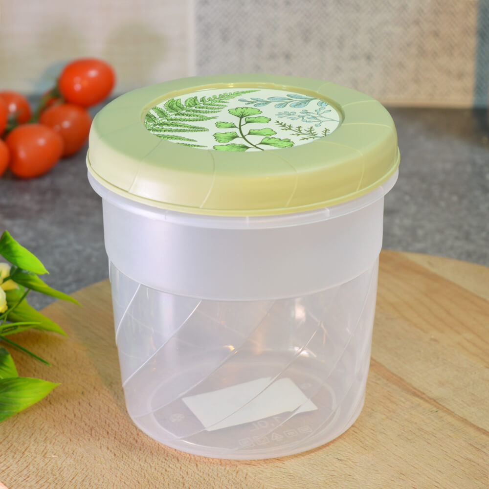 Банка для сыпучих 1л с завинчивающейся крышкой, с декором, микс