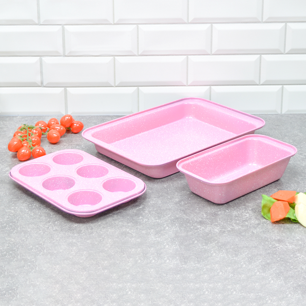 Набор форм для выпечки, 3шт в наборе (38*25*6см, 25,5*13*6см, 26*18*3см) 715г