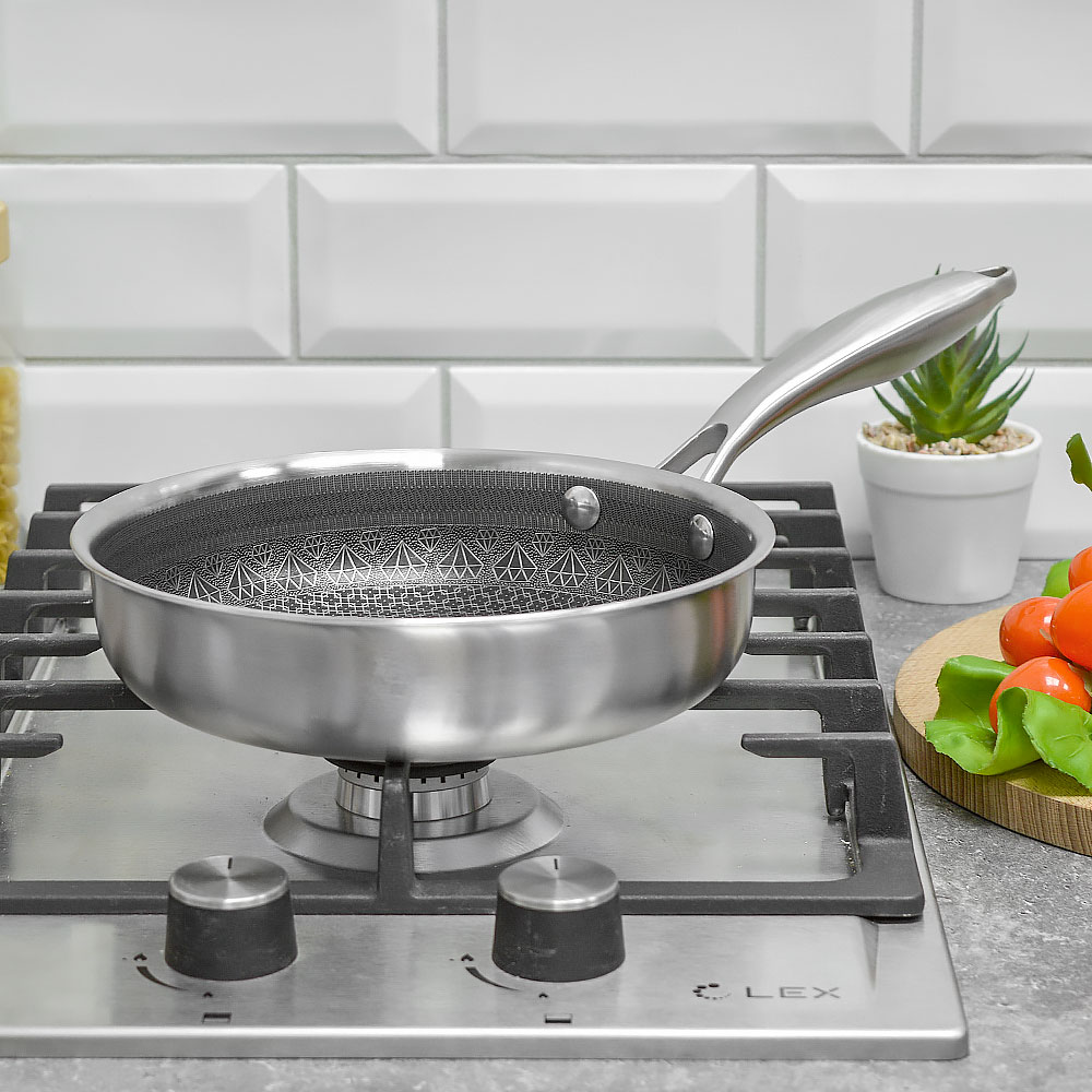 Сковорода нерж с антип. 20см индукция, Z-90231