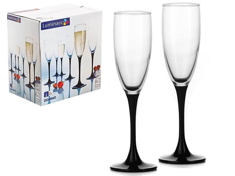 DOMINO набор фужеров для шампанского 6шт 170мл (01070)