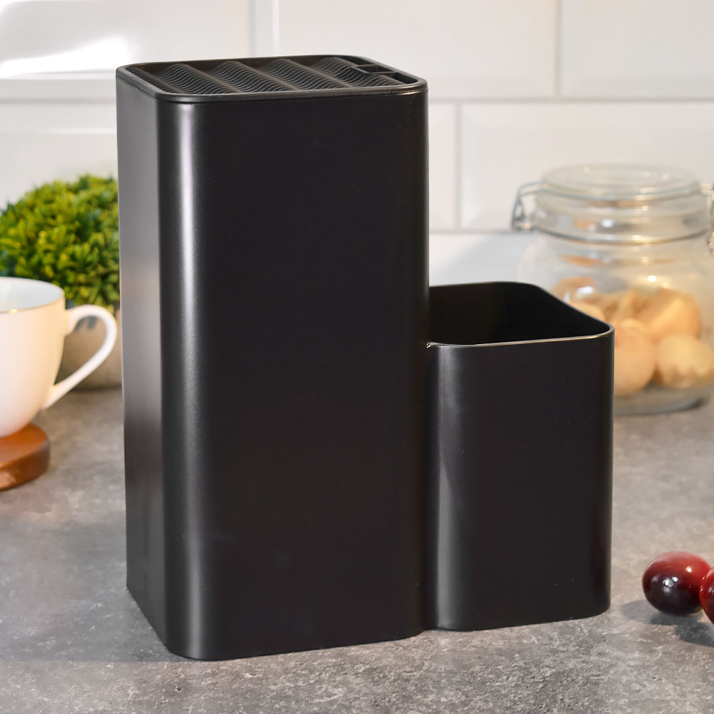 Подставка для ножей и столовых приборов, черный