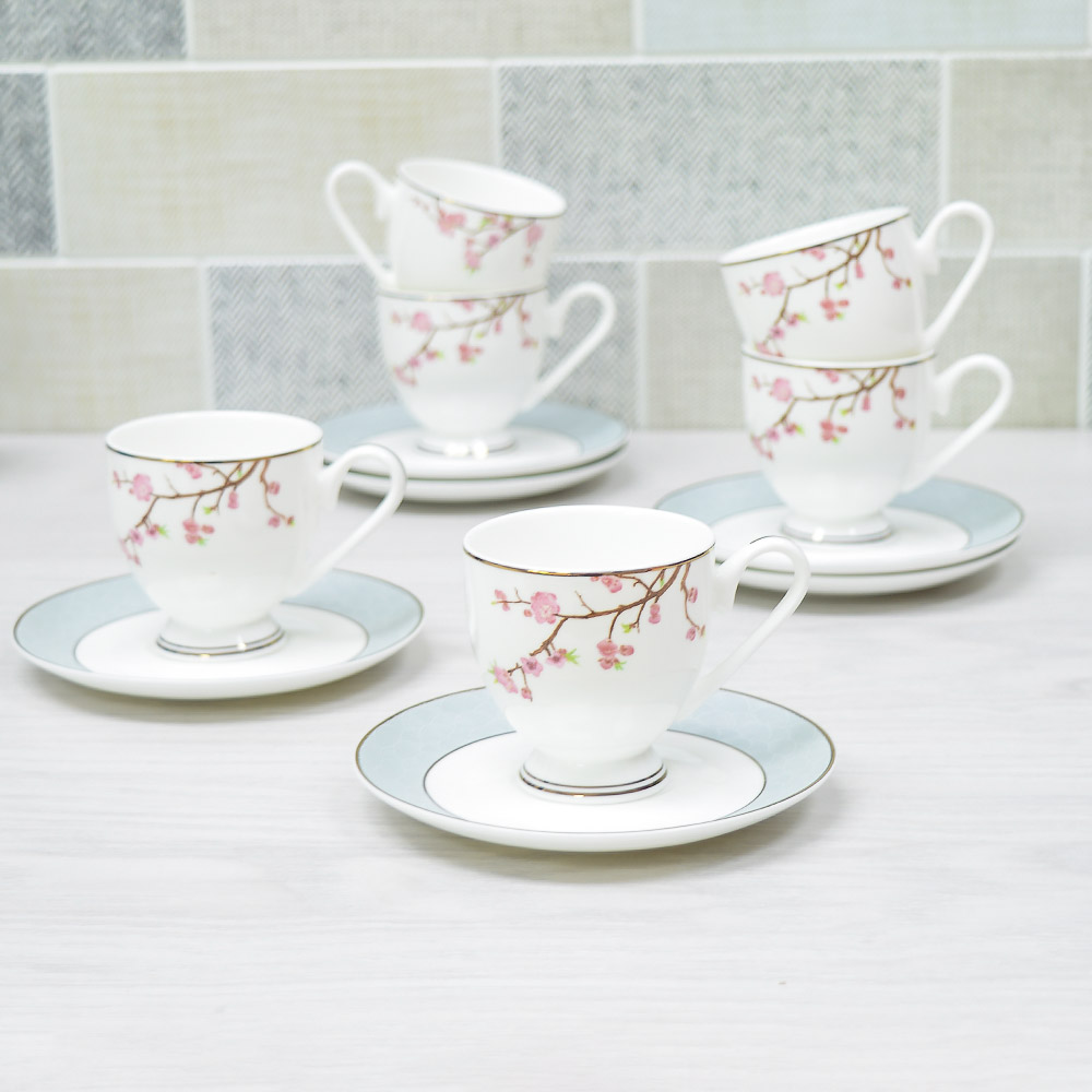 Кофейный набор 12 предметов, костяной фарфор, 145-638