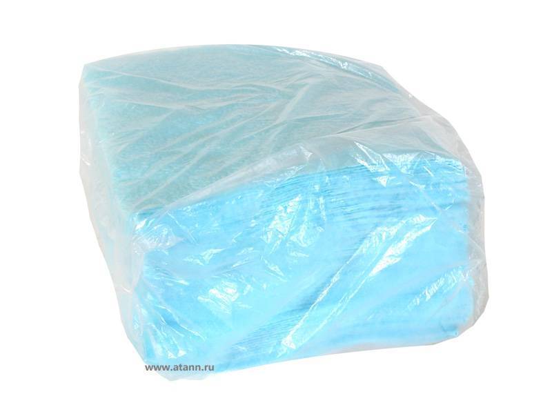 Салфетки 24*24см 50 листов 1-слойные голубые