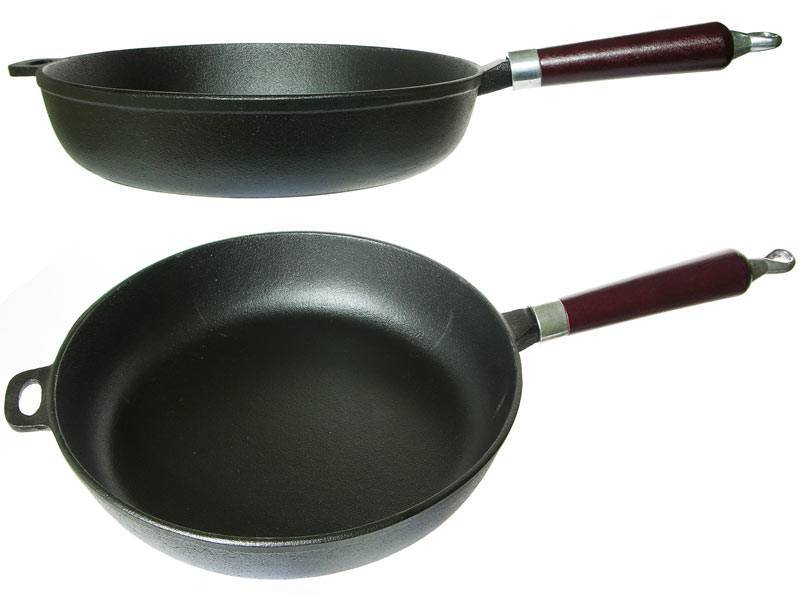 Сковорода 26см чугунная с деревянной ручкой CIF26-W