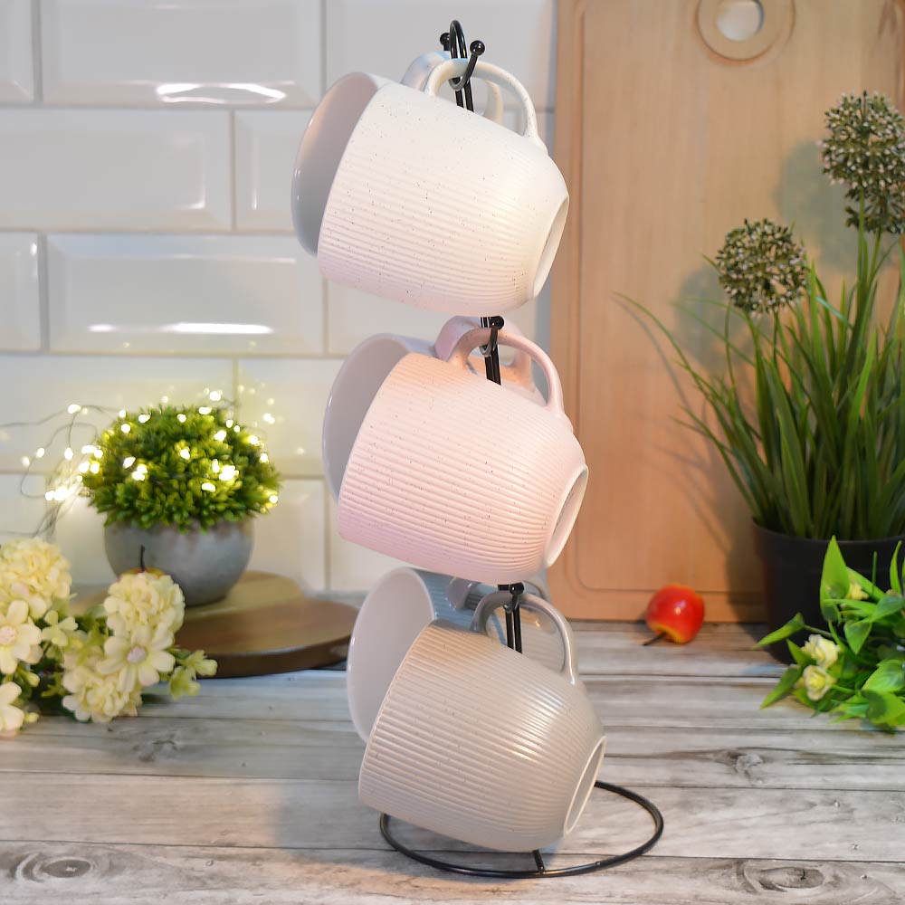 Набор кружек 6шт 370мл на подставке, 202457