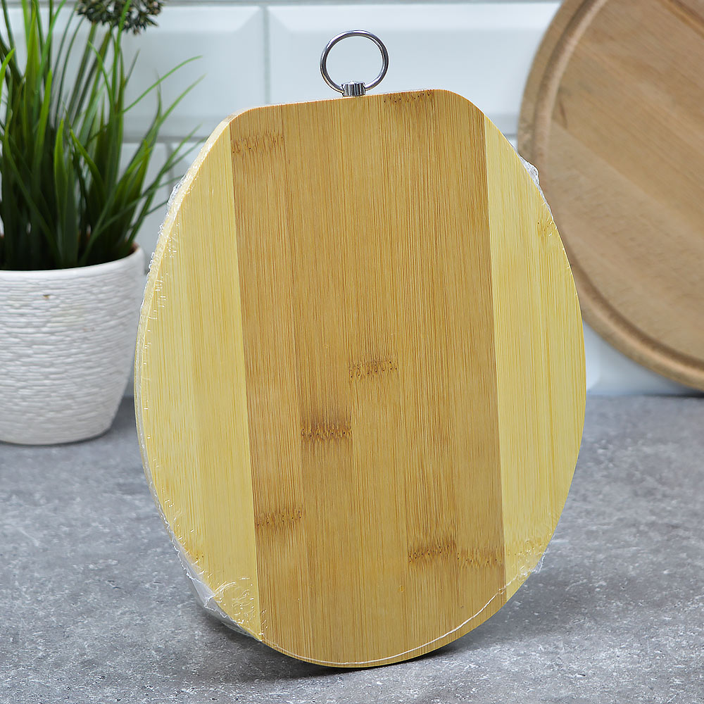 Доска разделочная бамбук 200*240*10мм №1 овал