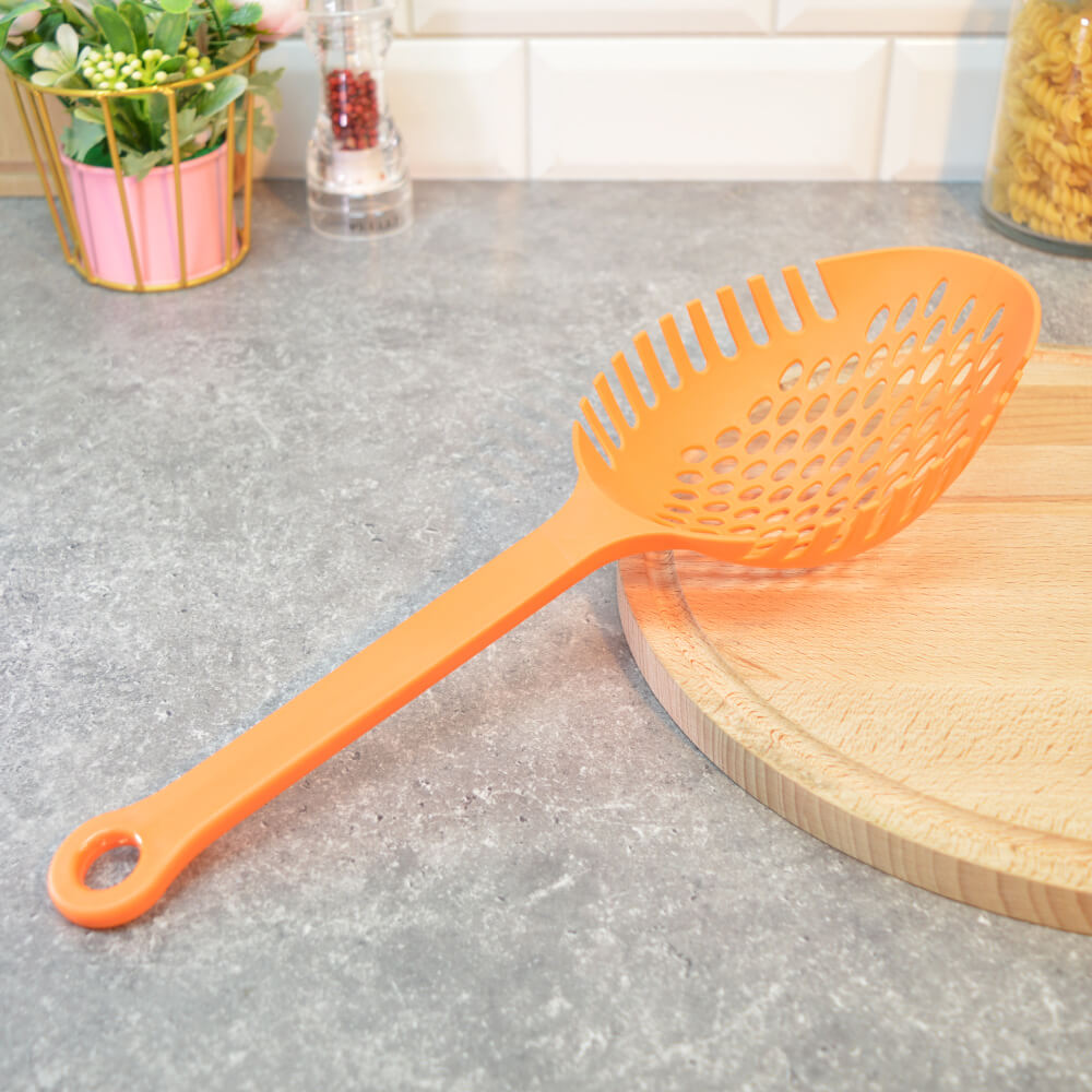 Совок-сито для продуктов пластиковый, резной край, 38*11см