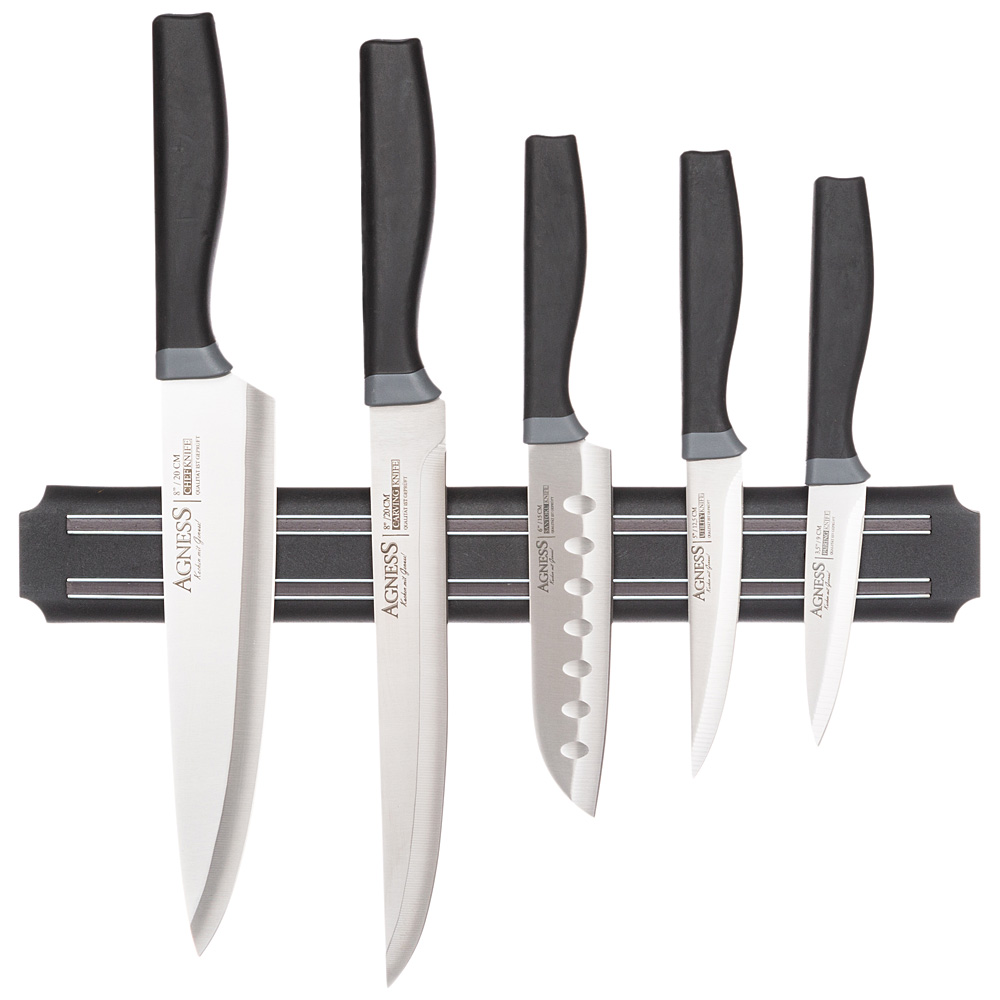Набор ножей 6 предметов с магнитым держателем