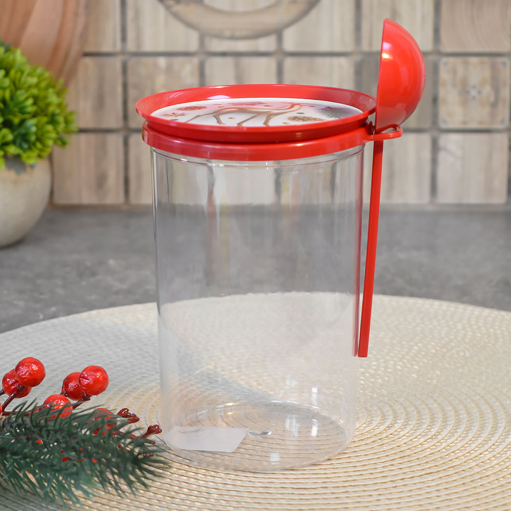 Банка для сыпучих продуктов 0,7л с ложкой