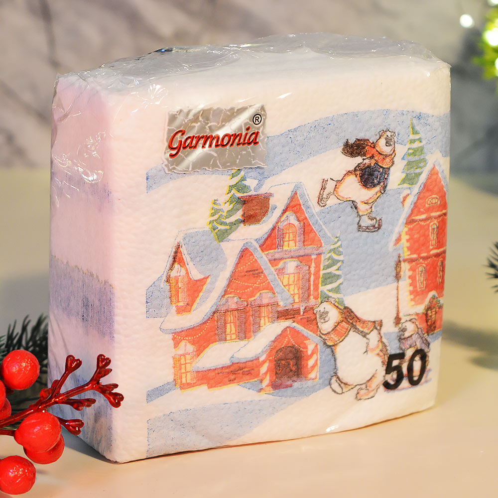 Салфетки 24*24см 50 листов 1-слойные