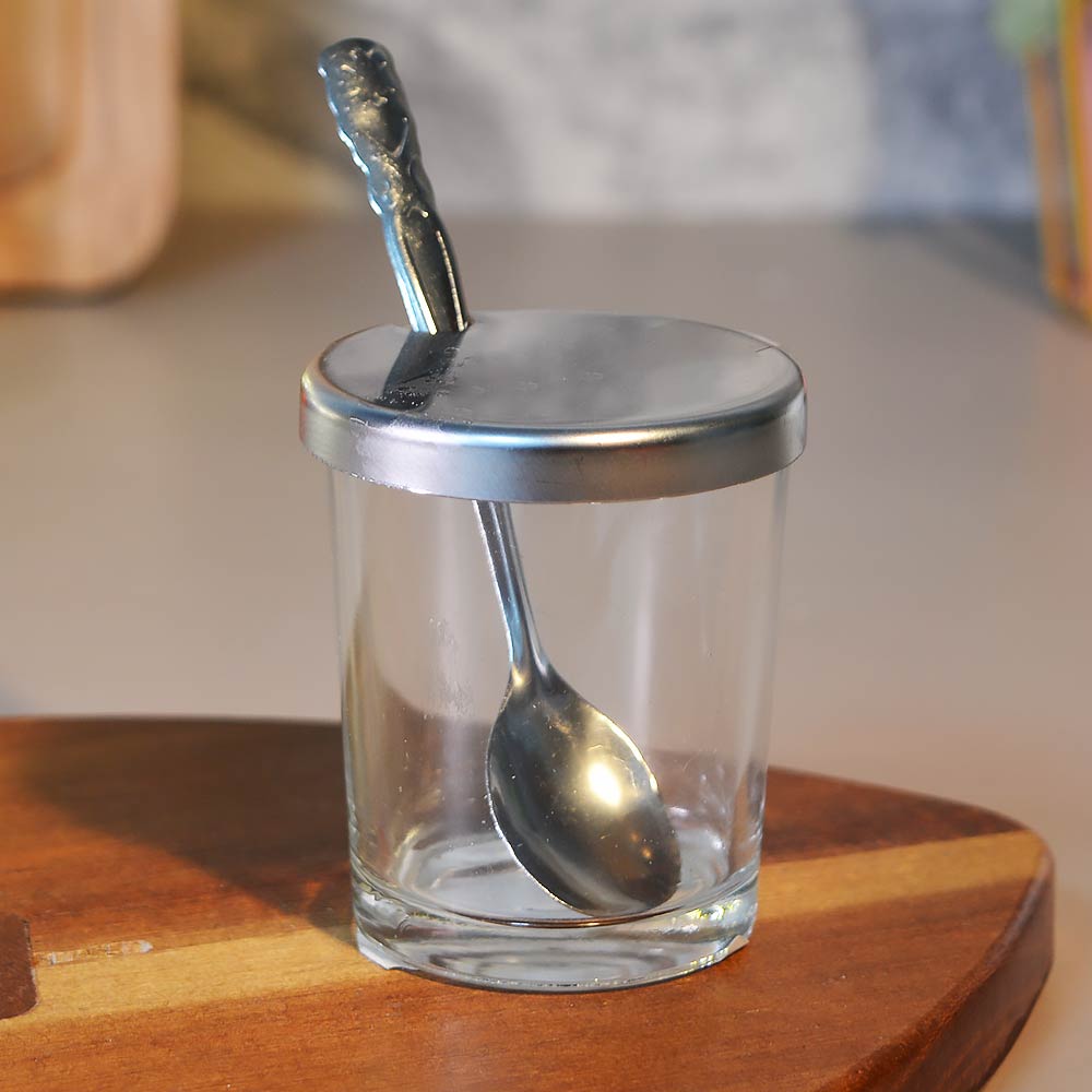 Банка для специй 75мл с ложкой, стекло/нерж