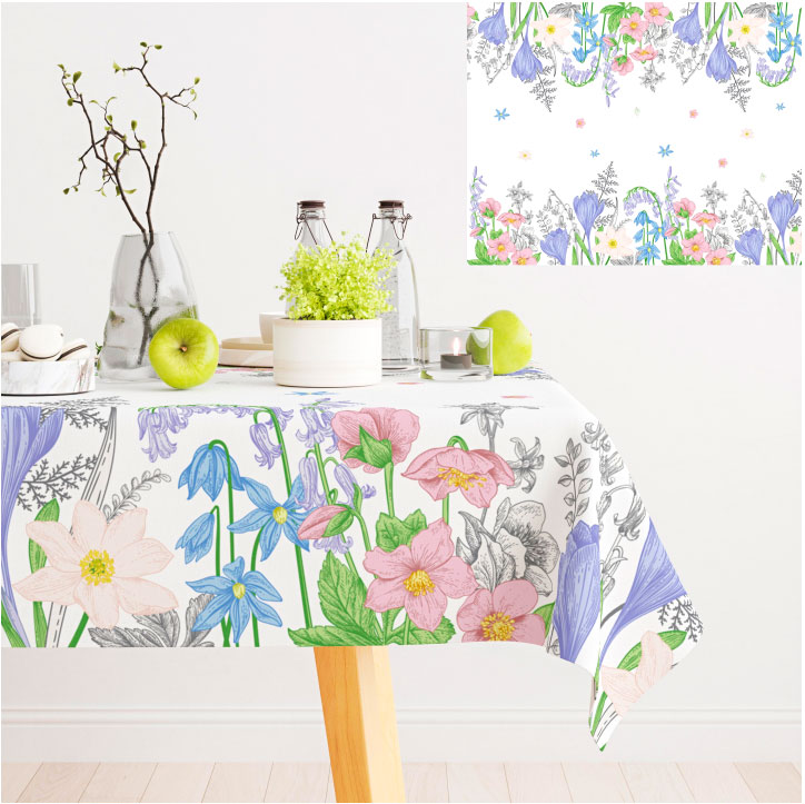 Скатерть 140*180см с водоотталкивающей пропиткой, 100% полиэстер, NN-1008546