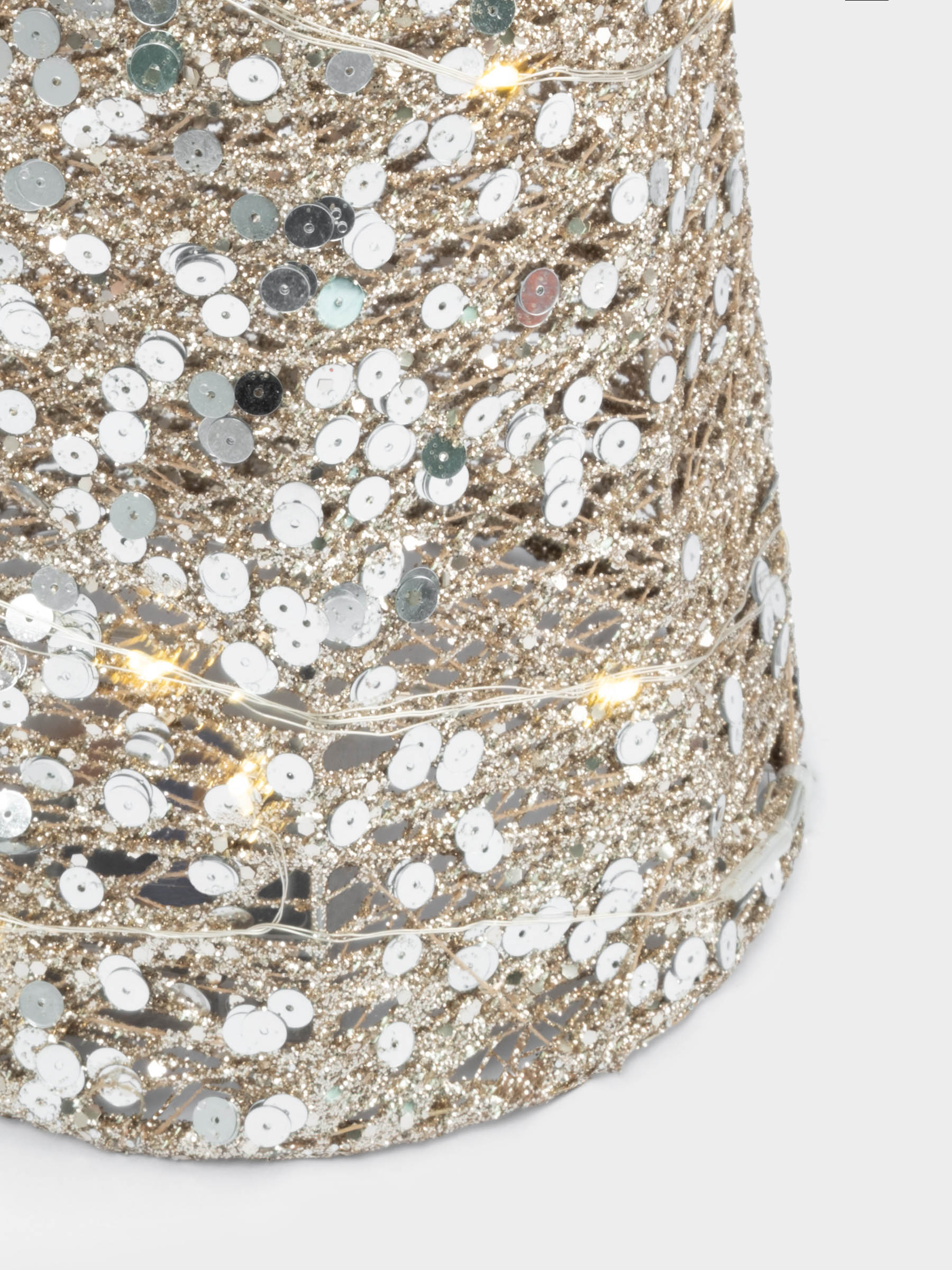 Ель-конус, 60 см, с подсветкой, полиэстер/металл, шампань, Celebration