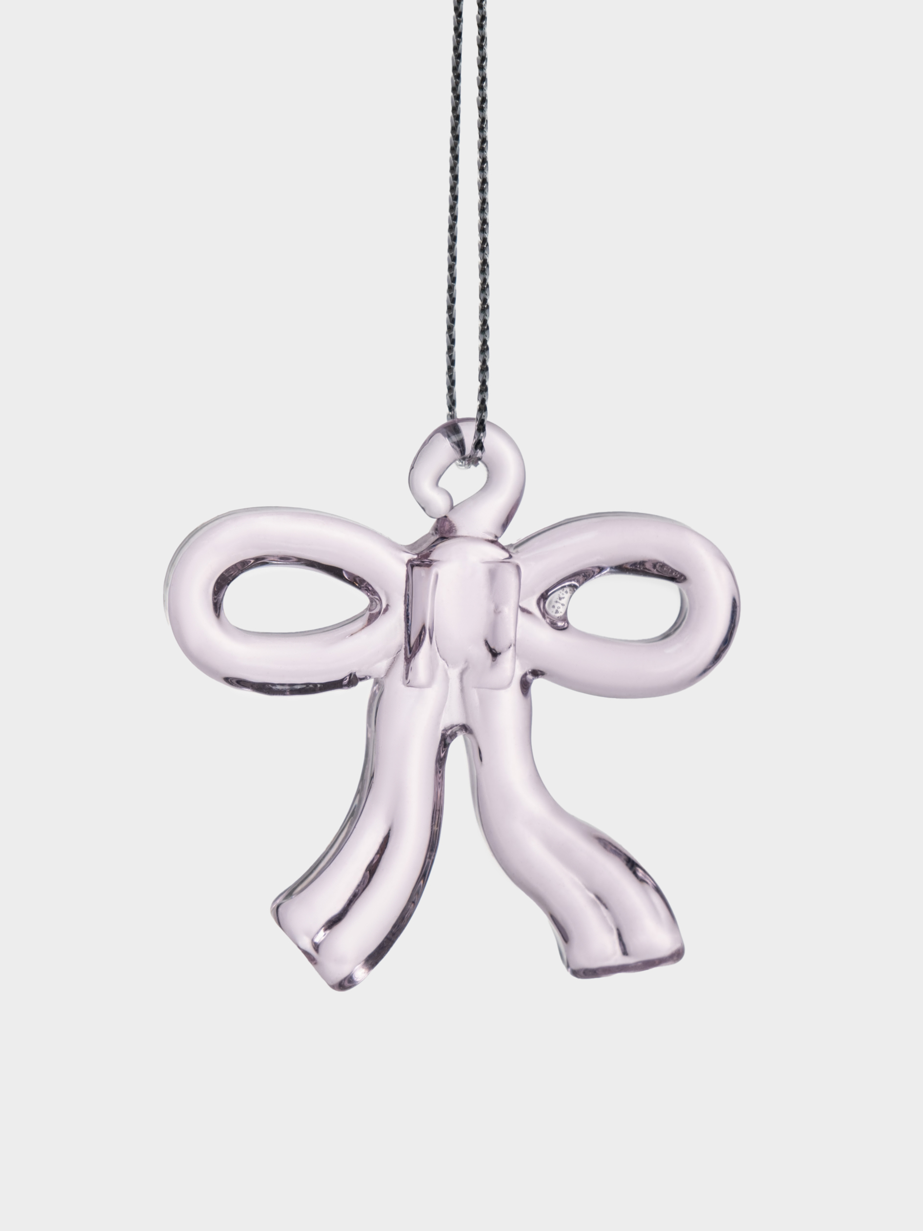 Игрушка елочная, 5 см, стекло, розовая, Бантик, Event