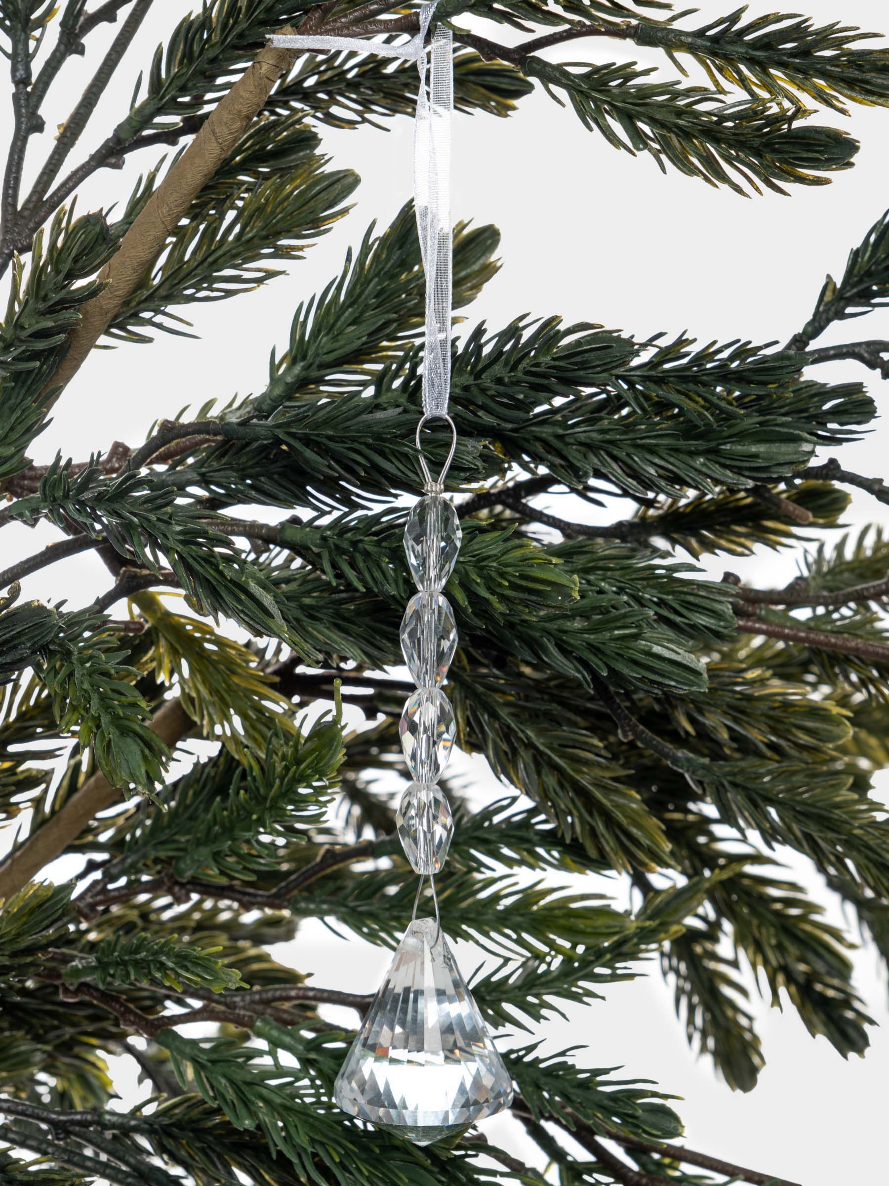 Игрушка елочная, 11 см, стекло, Бусы с кристаллом, Event