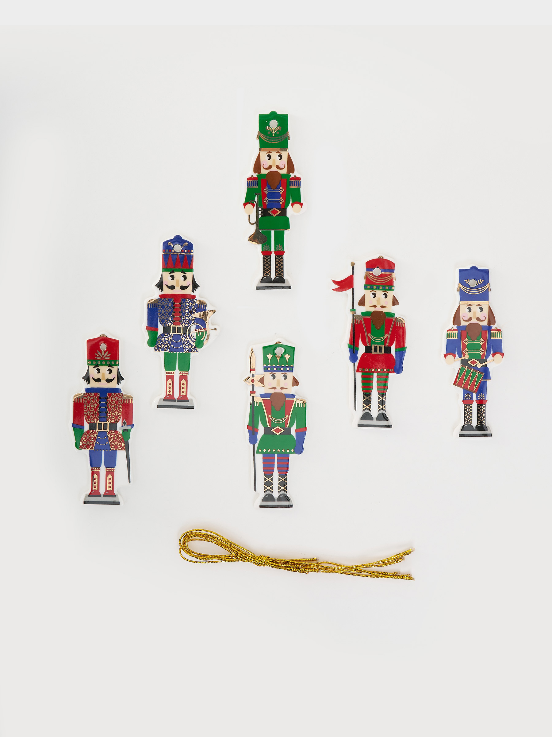 Набор ёлочных украшений, 6 пр, 9x4 см, фарфор, Щелкунчик